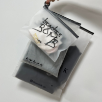 Sac d'emballage pour vêtements en plastique transparent mat PE imprimé sur mesure, résistant à l'humidité, avec fermeture éclair coulissante pour vêtements, chaussettes