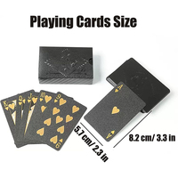 Jeu de cartes à jouer noires en plastique, imperméables et super durables, confortables à tenir, bonne flexibilité, jeu de cartes de poker