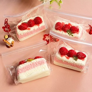 Strawberry Cake <b>Squishy</b> Toy Keychain Soft Slow Rising Dessert Stress Relief Toy for Kids Gift Wholesale - Product Image 2