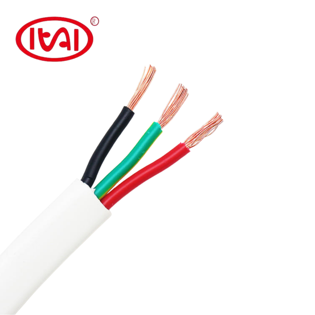 HuaTai 3 Cores Stranded PVC 1.5mm RVVB/RVV Copper Electric Flat Cable IEC 60227 750V CE/ISO for Coil for Building Home Use