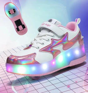 EACH Scarpe con Rotelle a Scomparsa Pattini a Rotelle Scarpe da Corsa per Bambine e Bambini - Product Image 2