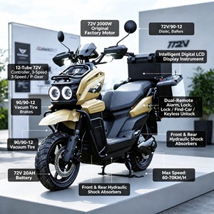 Motocicleta Eléctrica Resistente MTBGO, Color Negro Mate, Faro Doble, Llanta Delantera, Freno <span class=keywords><strong>de</strong></span> Disco, Directo <span class=keywords><strong>de</strong></span> Fábrica, <span class=keywords><strong>para</strong></span> Hombre - Product Image 1