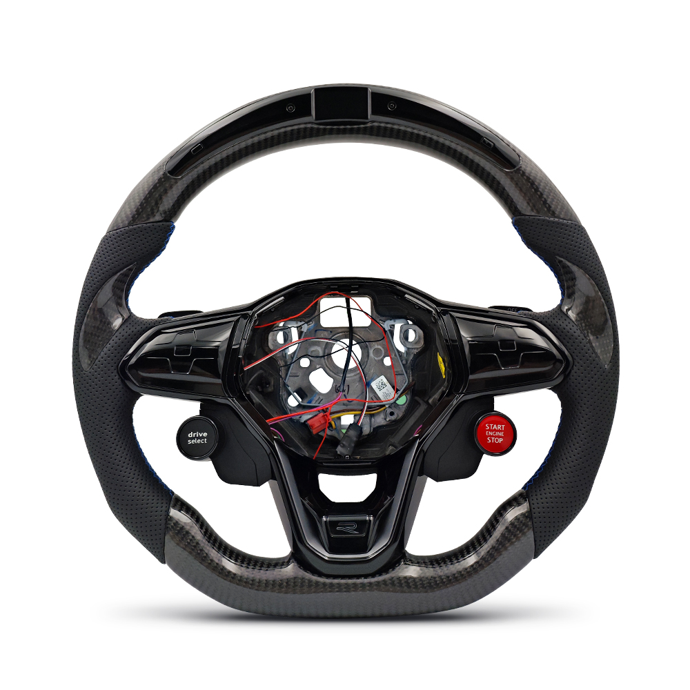 Cuero Perforado+Carbono+LED+Botón de Encendido