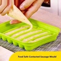 Moule à saucisses en silicone DIY avec couvercle, 6 cavités, pour hot-dogs, très vendu, compatible micro-ondes et lave-vaisselle, outil de cuisine