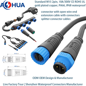 Conector Eléctrico Impermeable IP68 de 2 Pines M15, Macho y <span class=keywords><strong>Hembra</strong></span>, de Desconexión Rápida, <span class=keywords><strong>para</strong></span> Controlador LED, Iluminación Exterior - Product Image 6