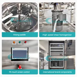 2000l Vloeibare Chemische Lotion Maken Machine Mixer Apparatuur Gezichtscrème Vaste Vacuüm Emulgator Mixer