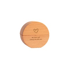Urna de Madera de Haya para Mascotas, para Guardar Cenizas de Perros y Gatos, con Contenedor de Vidrio, Caja Conmemorativa Redonda