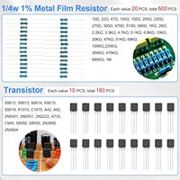 1628PCS Electronic Components Kit DIY Ultimate Edition LED Diode Metal Film Resistor Electrolytic