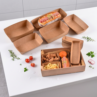 Carpas de Papel Kraft Desechables, Biodegradables y Reciclables, Contenedores de Alimentos para Papas Fritas, Bocadillos, Comida para Llevar, Uso en Restaurantes