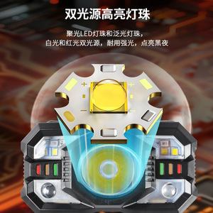 LED Headlight Rechargeable 2000mAh High Brightness Red White <b>Light</b> Motion <b>Sensor</b> Outdoor Fishing Beekeeping - Product Image 3