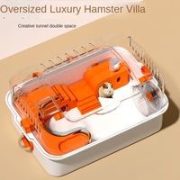 Cage de Luxe Spacieuse en Plastique Écologique pour Hamster, Modèle Villa Géante Ours Doré, Ensemble Complet, Fournitures pour Petits Animaux
