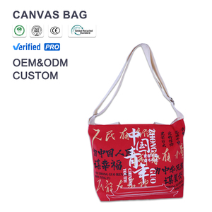 Sac fourre-tout en toile à bandoulière unique, écologique et recyclable, avec éléments de caractères chinois, taille moyenne, <span class=keywords><strong>grande</strong></span> capacité, usage quotidien, uni - Product Image 1
