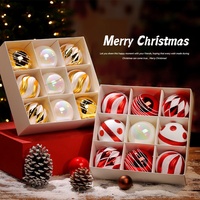 Vente en gros d'usine, pendentifs de boules de Noël miniatures de luxe sur mesure, ensemble de 9 pièces, décorations suspendues, arrangements pour scènes photographiques