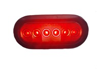 Feu arrière ovale à 6 LED rouges de 6 pouces 12V/24V pour remorque, camion, pick-up