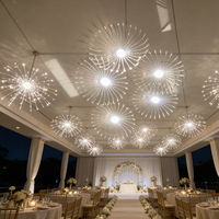 Expédition rapide, en stock : Guirlande lumineuse décorative d'intérieur à brancher, 1,7 m, 5 fleurs de pissenlit, blanc chaud, pour mariage, plafond, centre commercial