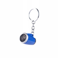 Porte-clés moteur à réaction de Style aviation Mini pendentif 5 couleurs avec porte-clés en cuir Cadeau en vrac Porte-clés en alliage de zinc ABS