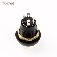 Bouton-poussoir étanche 12 mm 1NO 1NO 4 broches Double pôle Simple jeton Bouton-poussoir