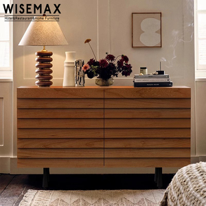 WISEMAX MEUBLES Cuisine moderne de style Wabi-sabi Buffet en bois Chambre à coucher Coin Meuble de rangement en bois de cerisier pour le salon - Product Image 1