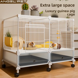 Jaula para Conejos y Cobayas, Diseño de Gran Espacio, Limpieza Automática de Residuos, Estructura de Acero Inoxidable, Tamaño Mediano, Villa de Lujo para el Hogar - Product Image 5