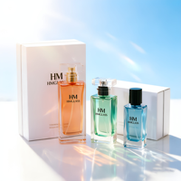 Vente en gros de flacons de parfum en verre rectangulaires plats HANMING HH-269 30ml 50ml 90ml 100ml avec impression sérigraphique et couvercle en plastique personnalisé