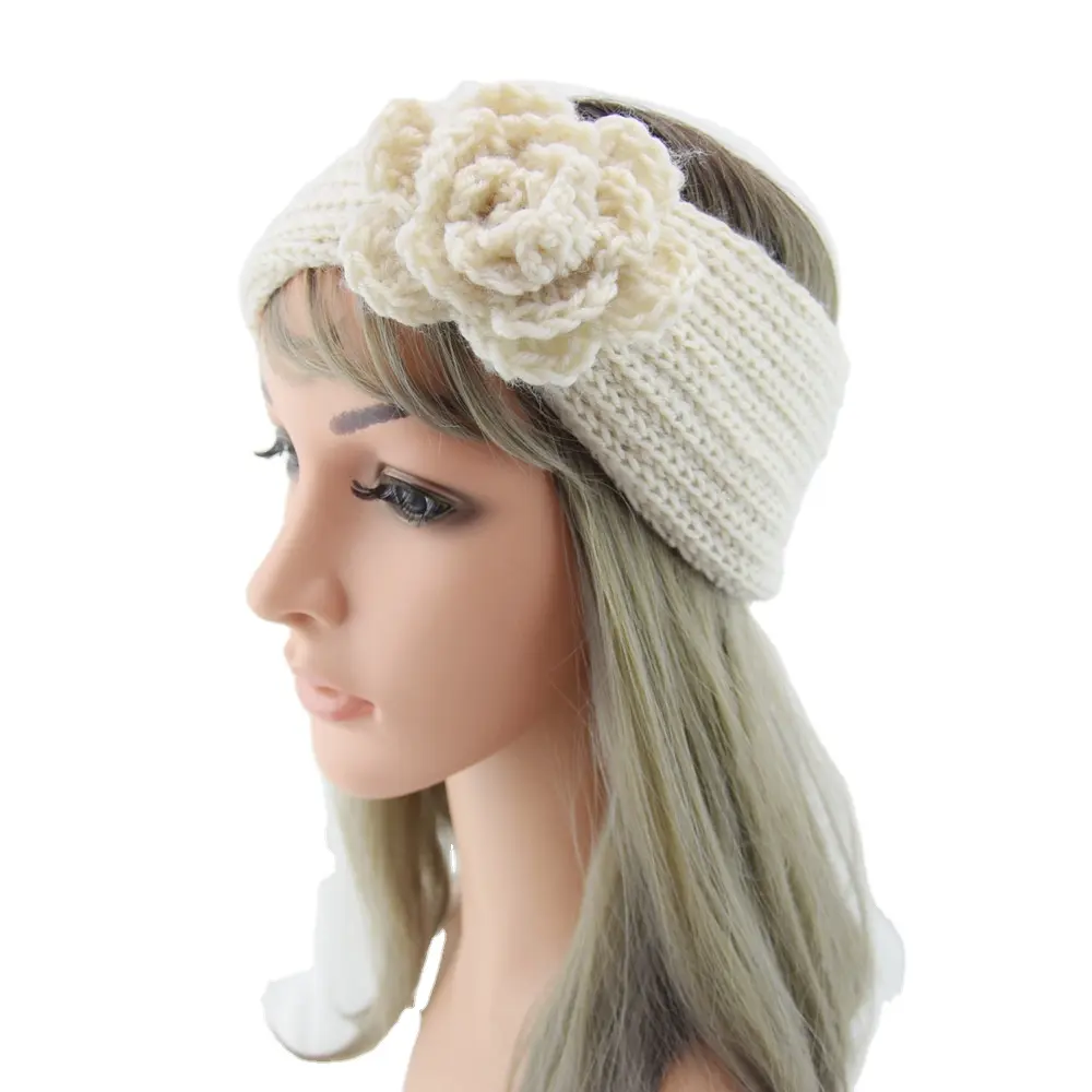 Winter designer ear warmer Knitted hair band twist flower head band ear protector cover warm wool hair accessories knotted