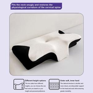 Premium Ergonomic <b>Memory</b> Foam Sleeping <b>Pillow</b> Modern Solid Design Orthopedic Soft Cervical Support Bed Cushion for Night Comfort - Product Image 3