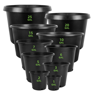 बड़े काले 1 3 5 7 10 15 20 25 गैलन प्लास्टिक नर्सरी प्लांट गार्डन के लिए प्लाटर पॉट उत्पाद श्रेणी के लिए - Product Image 2