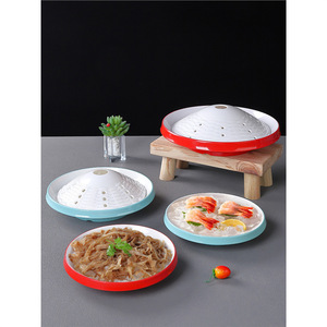 Plato de hielo seco, plato para hot pot de carne Qiu Cuihua, plato para guarnición artística ahumada, plato de tripas, vajilla creativa de melamina, comercial - Product Image 2