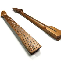 Manche de guitare TL 22 frettes en érable torréfié satiné avec bande en palissandre, style Telecaster, en acier inoxydable