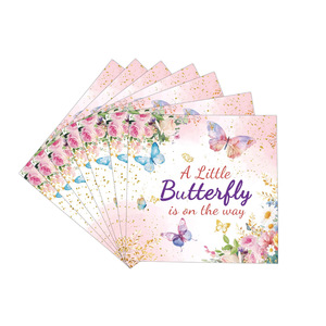 Kit de Artículos para Fiesta de Mariposas de Primavera, Platos de Papel, Vasos, Servilletas, Juego de Vajilla Desechable para Celebración de Baby Shower - Product Image 2