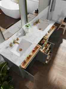 Vietnam Factory Modern <b>Bathroom</b> Vanity with Ceramic Sink and Spacious <b>Storage</b> Cabinet - Product Image 6