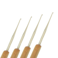 Aiguilles à dreadlocks style 1-3 crochets, aiguilles à crochet en bambou naturel, outil de tissage de cheveux pour tresses