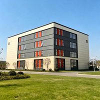 Bâtiment de bureaux préfabriqué haut de gamme à plusieurs étages en structure acier, résistant au feu et au vent, design moderne pour les entreprises