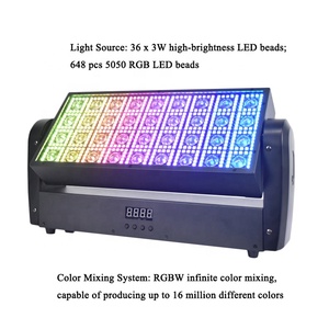 Feiyue DMX512 36x3W + 648x0.3W RGBW tête mobile lumière stroboscopique Pixel matrice IP33 évalué en aluminium scène/barre/éclairage <span class=keywords><strong>d</strong></span>'événement - Product Image 4