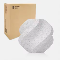 Filamen Printer 3D PLA Tekstur Marmer Asli Bambu 175mm RFID Bambu Lab Seri X1/P1/A1 1KG (22lbs) Putih Marmer 13103