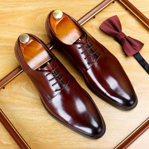 Zapatos de Vestir Formales para Hombre, Estilo Italiano, de Cuero con Cordones, Hechos a Mano, con Suela Gruesa, Zapatos de Negocios para Hombre - Product Image 6