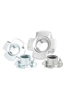 Écrou en T à quatre griffes à fond plat, bleu, blanc, zingué, métrique, pour meubles et haut-parleurs, M4 M5 M6 <span class=keywords><strong>M8</strong></span> - Product Image 3