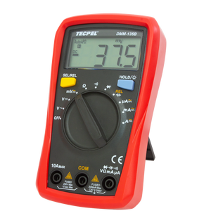 TECPEL DMM 135B Testeur à 3 1/2 chiffres (1 999 comptes) pour usage industriel avec indicateur de batterie faible 0-250V/0-10A - Product Image 1