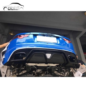 For Jaguar F-TYPE Carbon Rear Diffuser Bumper Lip Fins Spoiler Rear Splitter With <b>LED</b> <b>Light</b> 2018+ - Product Image 1