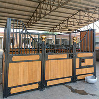 Box de manège intérieur avec porte coulissante, panneau en bambou sur mesure, cadre en acier galvanisé, pour écurie équestre intérieure 2,2 m