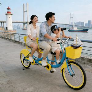 Vélo <span class=keywords><strong>tandem</strong></span> personnalisable en gros, vélo confortable à <span class=keywords><strong>trois</strong></span> <span class=keywords><strong>places</strong></span> pour les loisirs en plein air, les promenades dans les parcs, les sorties en famille - Product Image 3