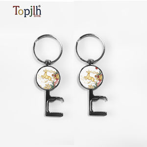 Topjlh nouveau gros Sublimation en alliage de Zinc décapsuleur porte-clés Logo imprimé personnalisé nouvel ami à la maison cadeau meilleurs porte-clés - Product Image 5