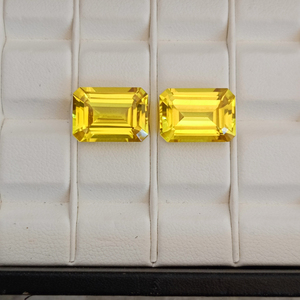 พลอยแซฟไฟร์สีเหลืองที่ปลูกในห้องทดลองที่หรูหราอัญมณีหลวมหินตัดตามสั่งมีความชัดเจนสูงสำหรับทำเครื่องประดับทำด้วยมือ - Product Image 2