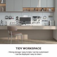 Organizer Pegboard Logam Heavy Duty dengan Rak, Tempat Penyimpanan, dan Pengait untuk Kantor, Garasi, dan Ruang Gaming