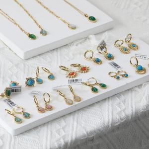 Bijoux en acier inoxydable 2024, été, plaqué or 18 carats, zircone, boucles d'oreilles créoles personnalisées pour femmes, bijoux tendance - Product Image 1