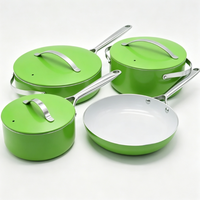 Ensemble de casseroles et poêles en aluminium moulé sous pression de qualité supérieure avec revêtement antiadhésif en céramique pour la cuisine à domicile