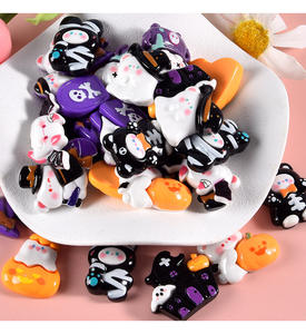 Breloques en résine pour Halloween Artisanat Breloque Slime à dos plat Perles Ornements miniatures pour couronne/robe/boucles d'oreilles/pinces à cheveux/coques de téléphone - Product Image 2