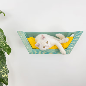 OEM y ODM turquesa medio hexágono gato cama montaje en pared gato estante jugar muebles regalo para amantes de los gatos; juguetes de movimiento interactivo para mascotas - Product Image 2