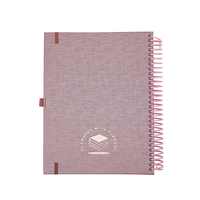 Carnet personnalisé écologique à couverture souple, reliure spirale, couture à fil, couverture en cuir PU A5 A6, sangle élastique