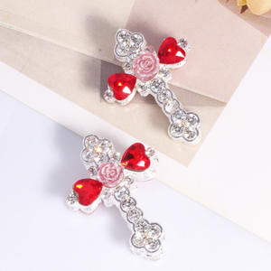 2025 New Arrival DIY Jewelry Phone Chains Accessories Alloy Flower Cross Straight Hole Loose <b>Beads</b> Made of <b>Silicone</b> - Product Image 5
